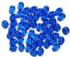 50 8x6mm Transparent Sapphire Flat Oval Glass Beads